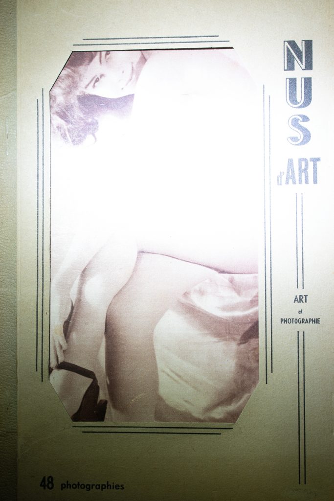 Archival pigment print reproducing a vintage French art photography magazine cover with a female nude figure in an octagonal vignette.